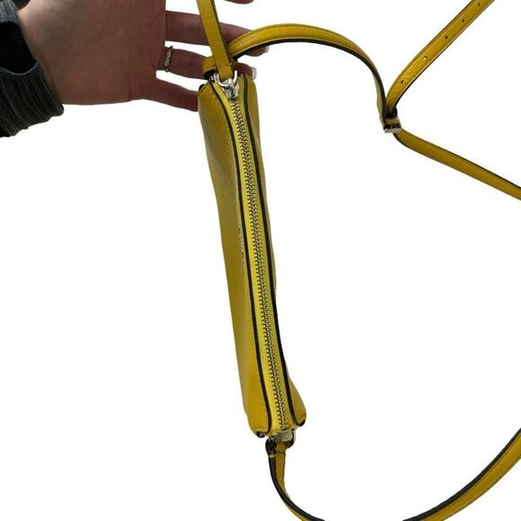 Kate Spade Jackson Triple Gusset Crossbody Bag Pebble Leather Vibrant Canary - Picture 11 of 16